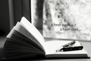 pages turning "a fresh page... a fresh start..."